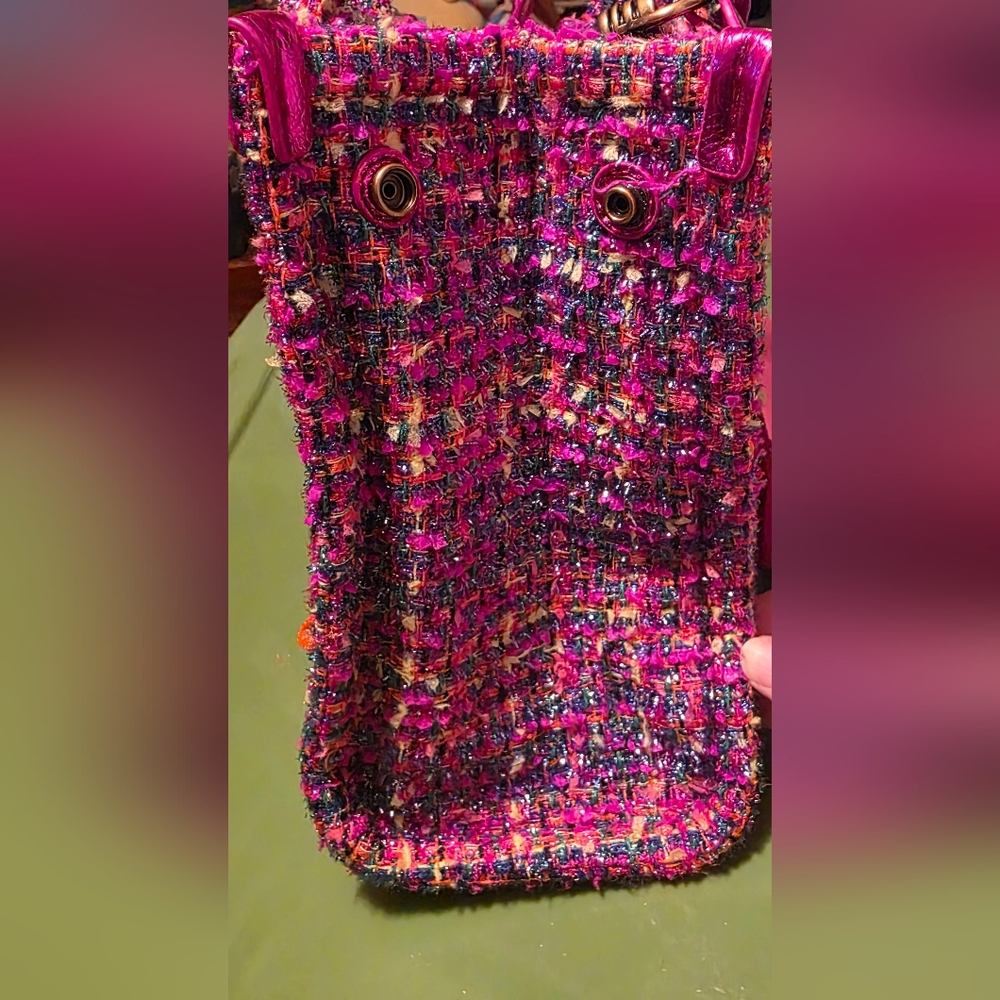 Kurt Geiger Pink Tweed Bag - Picture 7 of 11